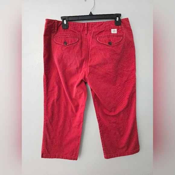 LRL Lauren  Jeans Co Womens 10 Red 100% Cotton Capri Preppy Casual chino - Picture 5 of 11